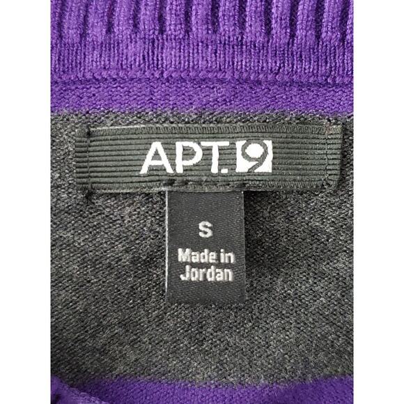 APT 9 Women's Purple & Gray Striped Cowl Neck Sweater Sz S - Picture 7 of 9